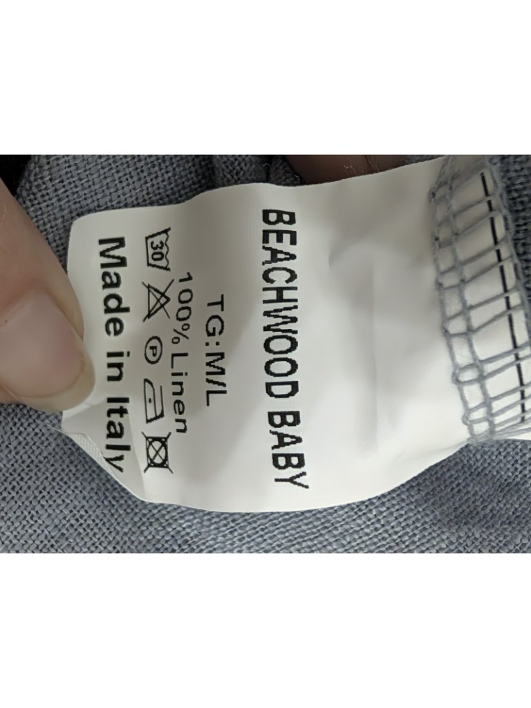 Beachwood Baby The Paloma Dress Grey Blue Linen Tiered Puff Sleeve Flowy Sz M/L — image 8 of 8